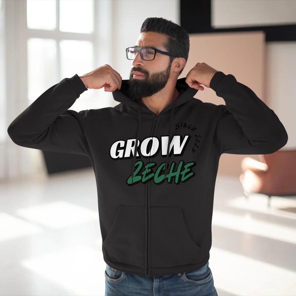 Grow Zeche Community Unisex Kapuzen-Sweatshirt mit Reißverschluss – Dein Wohlfühl-Begleiter für jede Gelegenheit