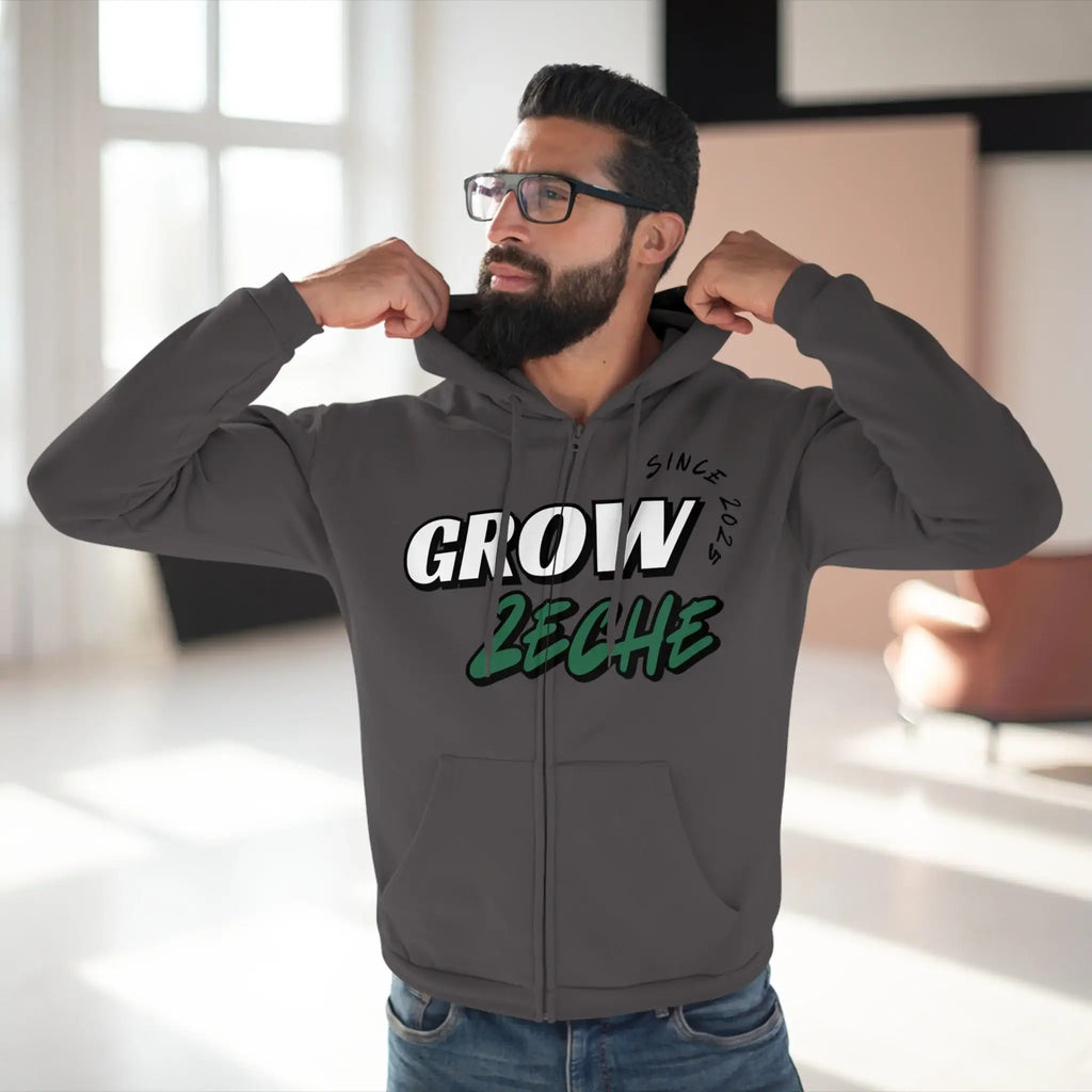 Grow Zeche Community Unisex Kapuzen-Sweatshirt mit Reißverschluss – Dein Wohlfühl-Begleiter für jede Gelegenheit
