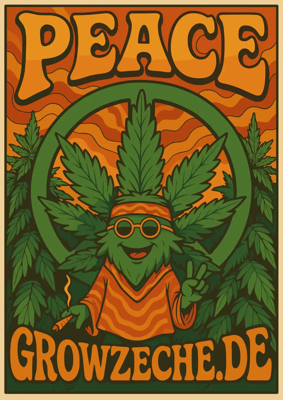 Grow Zeche PEACE-Poster – DIN A2 (42 × 59,4 cm), 130 g/m² Hauptbild