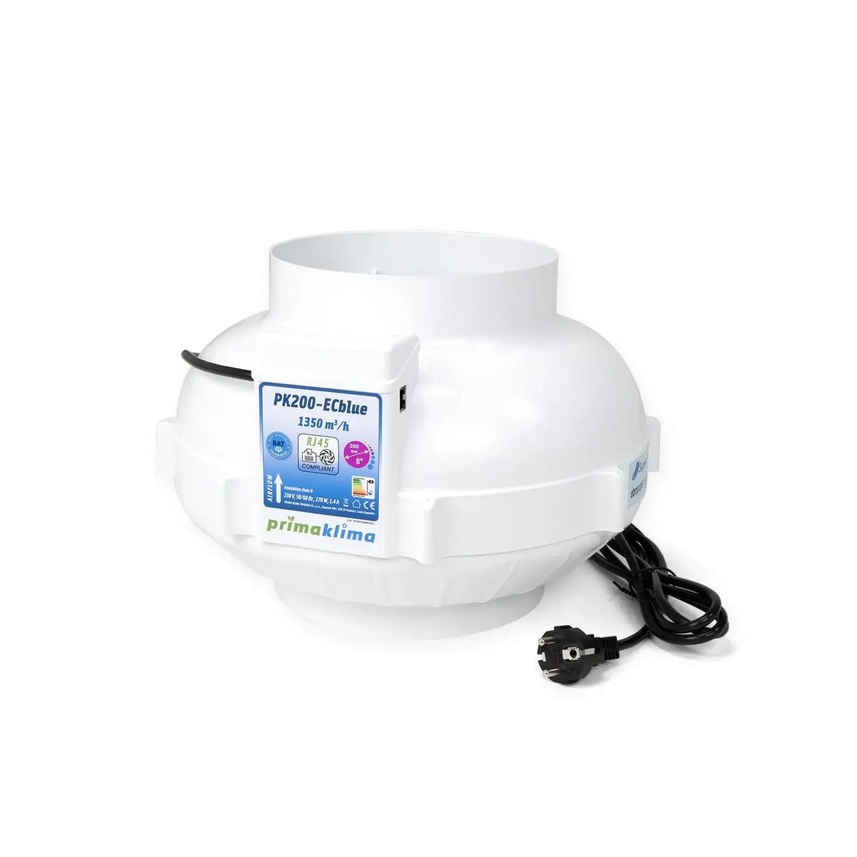 Prima Klima PK200-ECblue 1350 m³/h Ø200mm RJ45