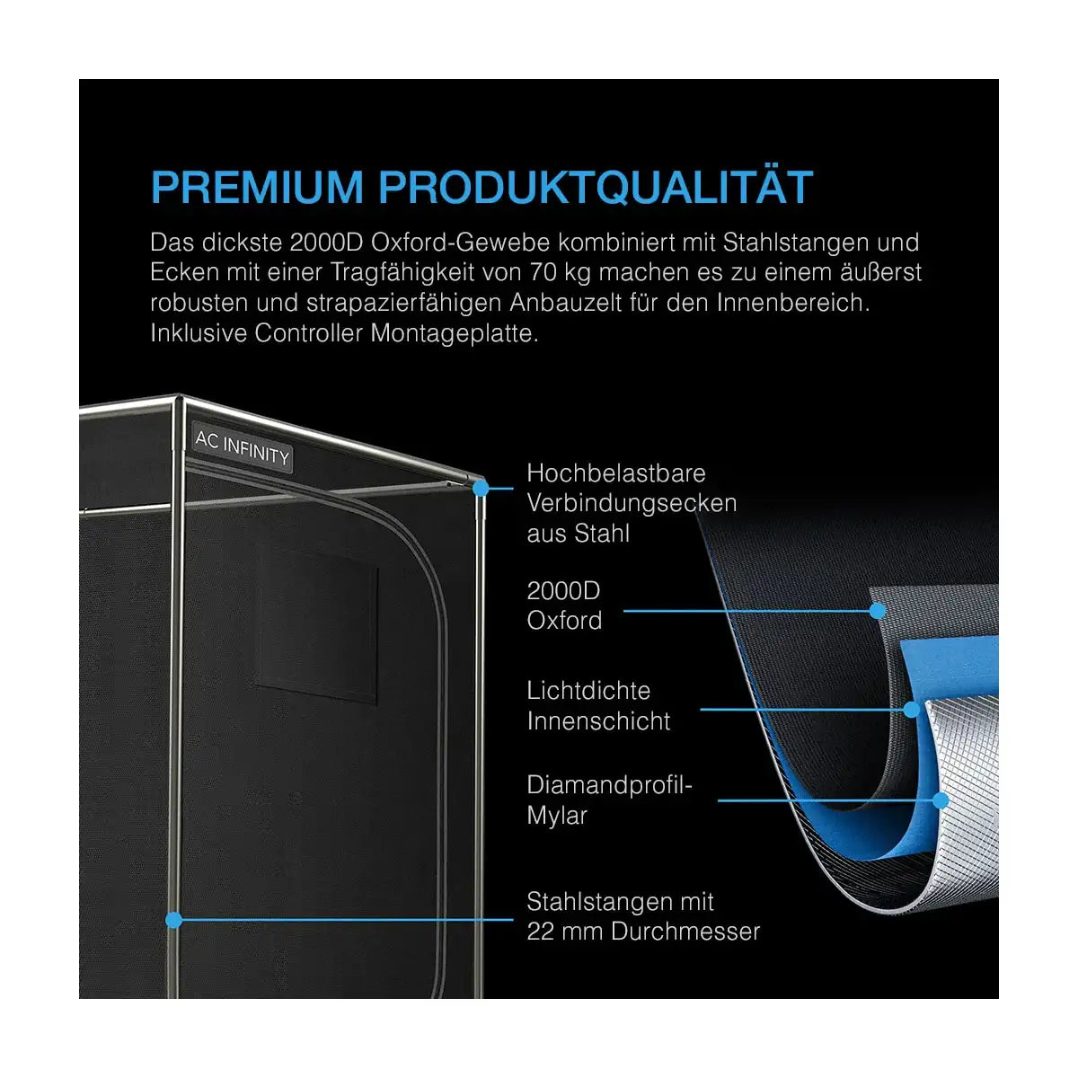 AC Infinity Advance Grow System 60x60 – Kompaktes Smart-Zelt für Indoor-Grow